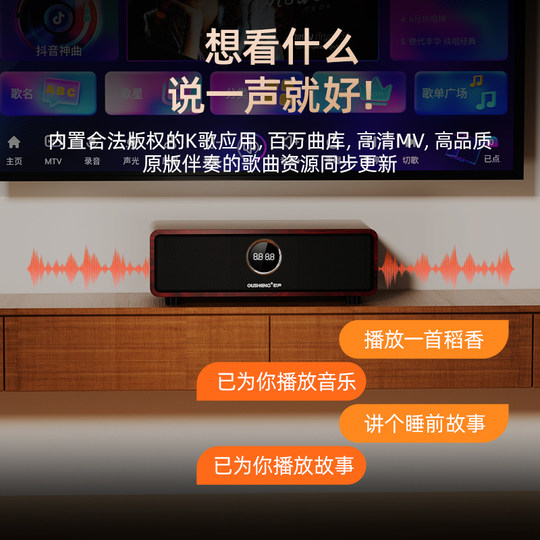 欧声家庭ktv音响套装电视k歌影视影院家用点歌机全套卡拉OK一体机