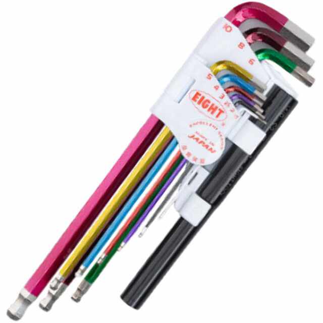 Japan's original Bailey EIGHT color extended ball head hexagonal wrench set with booster rod TLC-S9NP