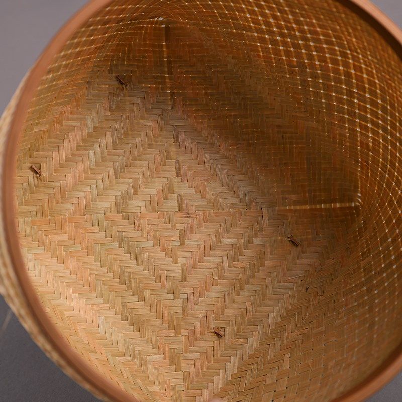 竹筐收纳篮大漆天然手工编织圆形簸箕零食干果杂物盒桌面点心茶道,淘宝优惠券,粉丝福利购,淘宝优惠卷