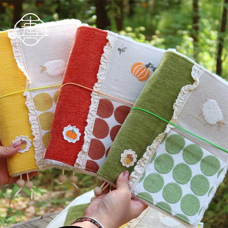 真我  童秋野原创话覆刺古绣手账本手帐手工布书衣日记笔记本a5a6,淘宝优惠券,粉丝福利购,淘宝优惠卷