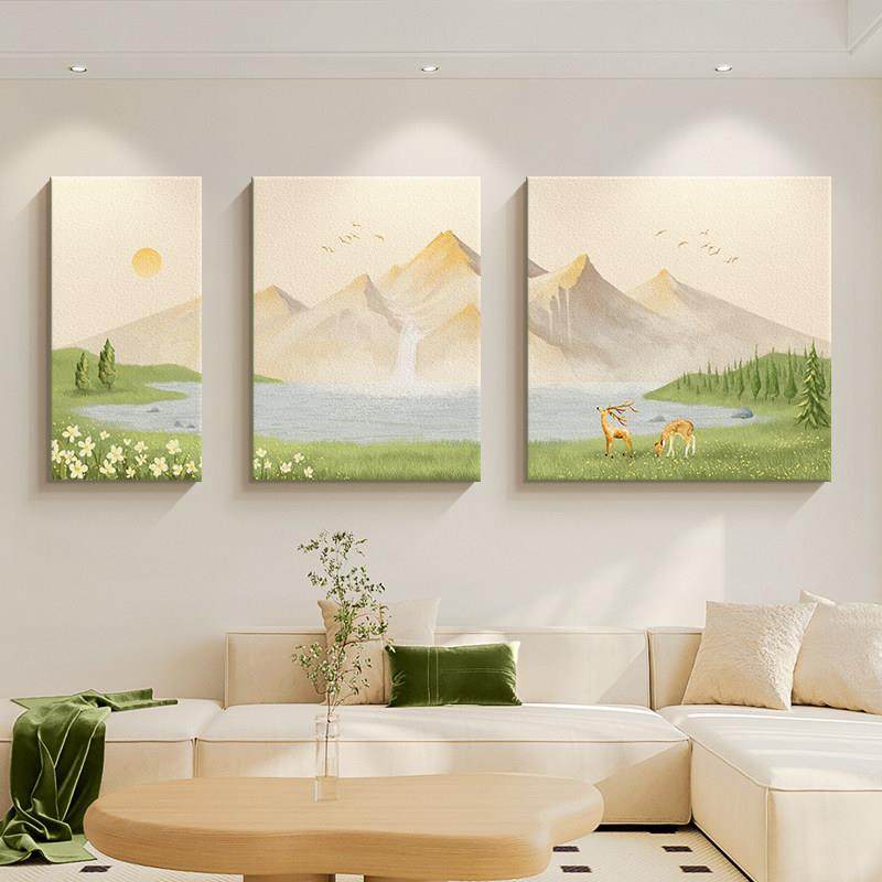 山日HJBJ-202照金客厅大装饰画现代约气沙发背景墙简挂画立体砂岩,淘宝优惠券,粉丝福利购,淘宝优惠卷