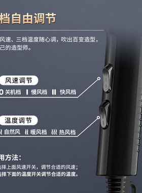 永日新款吹风机蓝光大功率2000W电吹风机家用恒温冷热风吹风筒