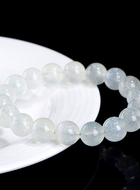 久雅水晶天然星光白草莓晶圆珠手链白色草莓晶散珠手串