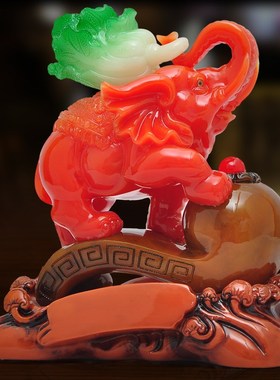 大象一对家居客厅电视柜玄关办公室办公桌装饰品业乔迁礼品