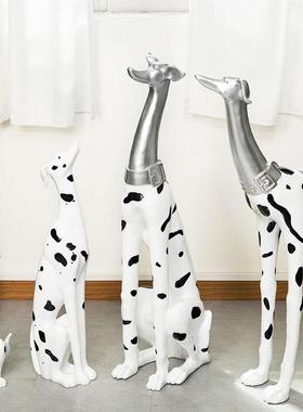 ST151AB创意客厅摆艺件落地宠物狗家居卧摆设大号装树脂工品软室