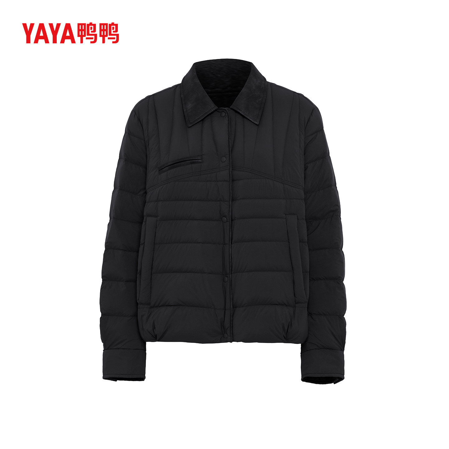 YAYA鸭鸭2025年新款潮流排骨羽绒服秋冬休闲短款女士百搭保暖外套