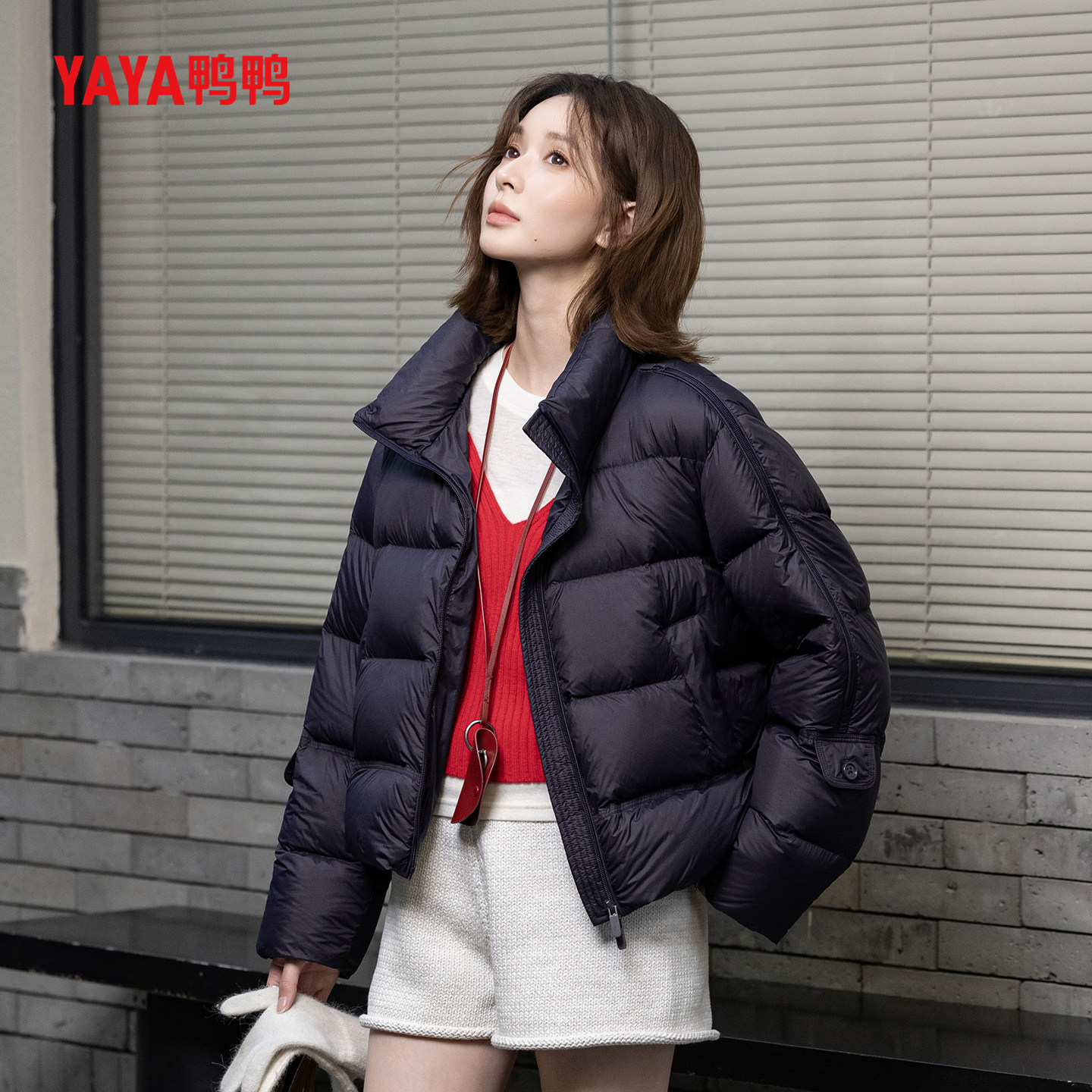 YAYA鸭鸭羽绒服女冬季新款立领90白鸭绒面包服时尚显瘦保暖短外套,淘宝优惠券,粉丝福利购,淘宝优惠卷