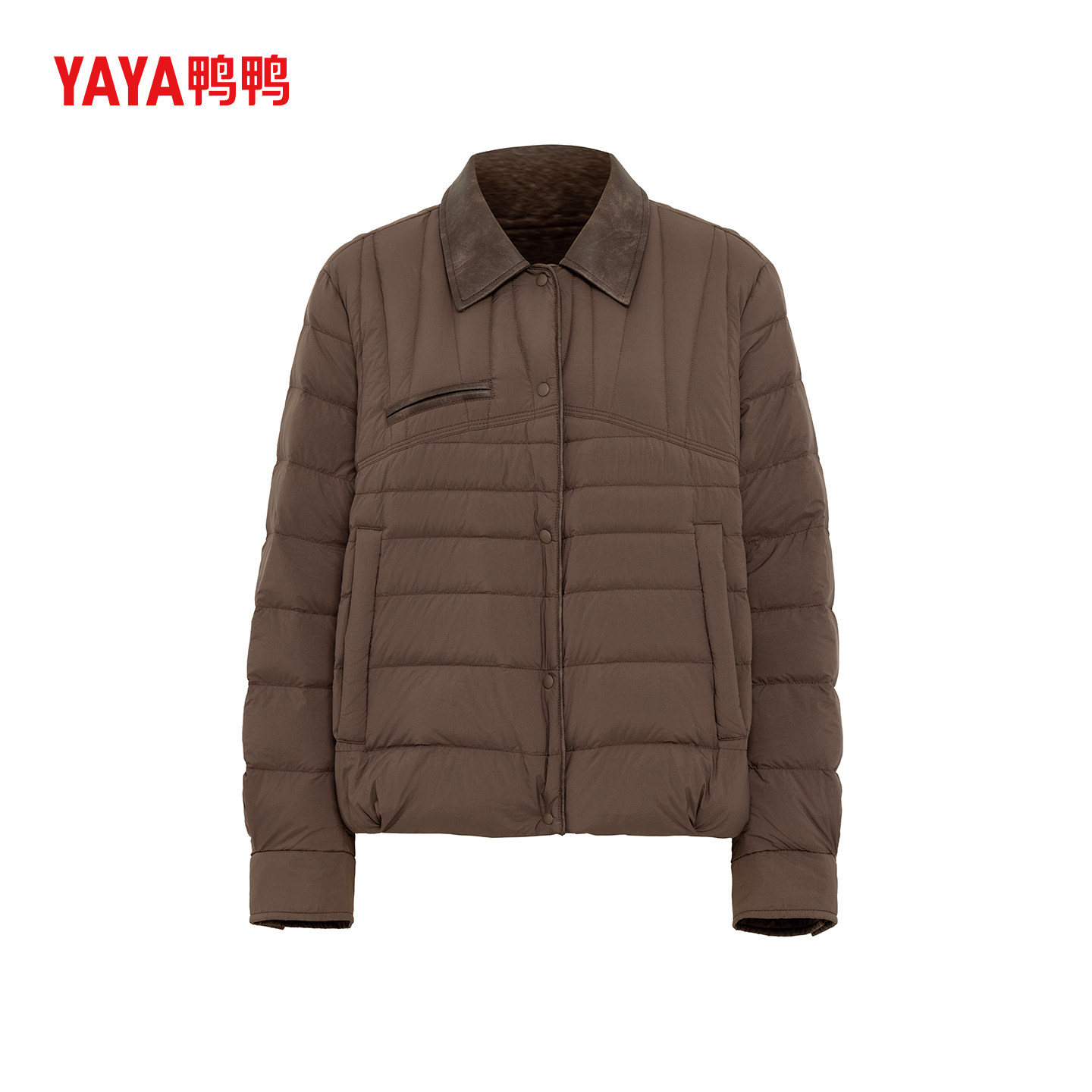 YAYA鸭鸭2025年新款潮流排骨羽绒服秋冬休闲短款女士百搭保暖外套