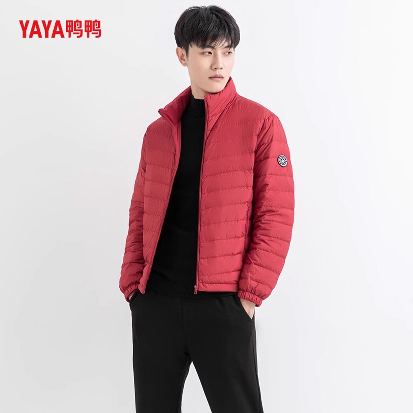 鸭鸭2021年秋冬季新款羽绒服男短款立领轻薄保暖时尚帅气羽绒衣潮