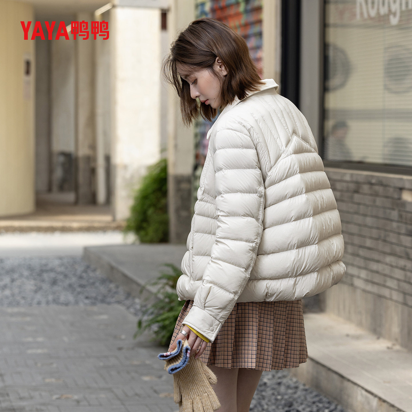 YAYA鸭鸭2025年新款潮流排骨羽绒服秋冬休闲短款女士百搭保暖外套,淘宝优惠券,粉丝福利购,淘宝优惠卷