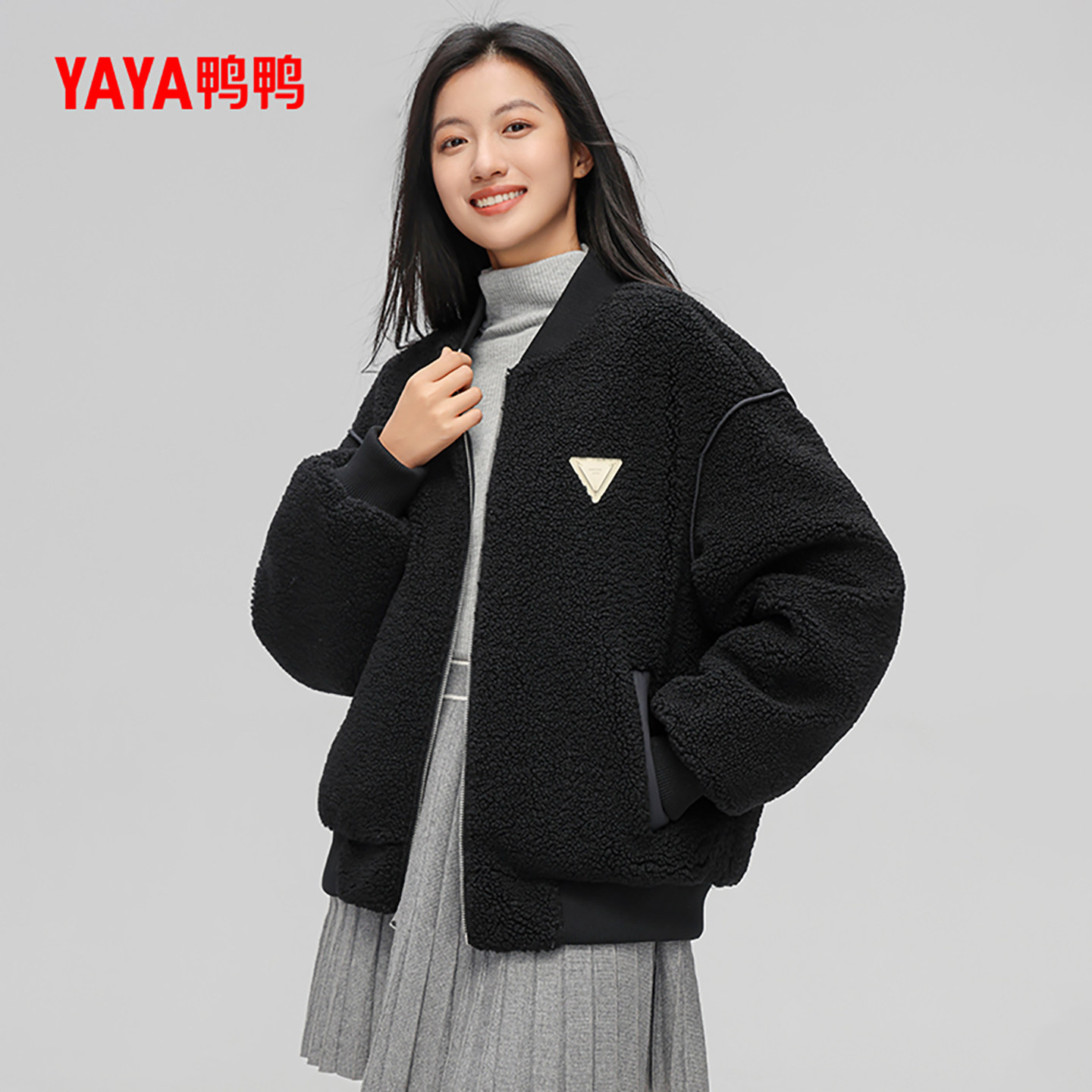 鸭鸭羽绒服女士2024秋冬新品时尚休闲短款一衣两穿棒球领休闲外套,淘宝优惠券,粉丝福利购,淘宝优惠卷