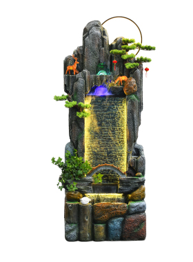 中式假山流水喷泉摆件落地山水屏风庭院客厅装饰循环水景观水幕墙