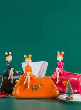 意高DGP几颜值餐巾纸盒创摆件高厅档客茶办公室吧台桌面收纳盒装