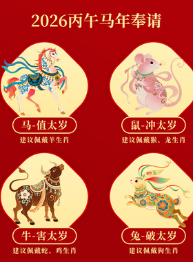 麦玲玲2026年马本命年好运守护手串生肖三合六合手绳太岁红绳手链