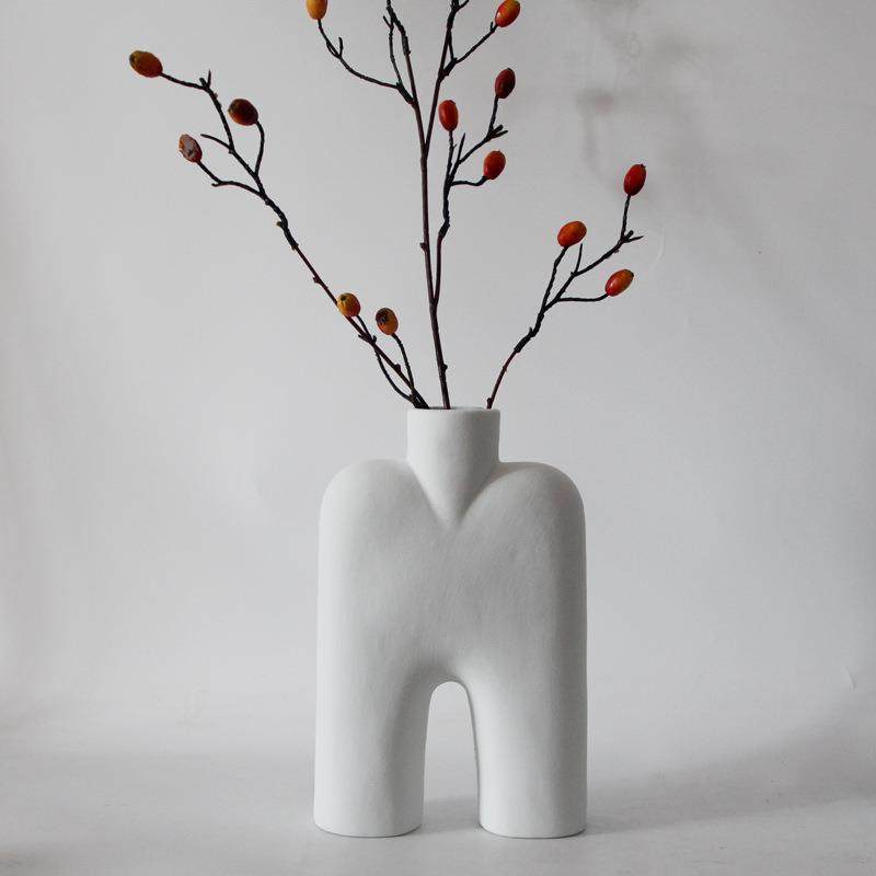 现代简约白色陶瓷花瓶摆件家居客厅插花花器酒店样板房间软装饰品,淘宝优惠券,粉丝福利购,淘宝优惠卷