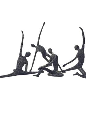 后现代时尚创意金属跳舞小人装饰品摆件个性女喻咖人物工艺品