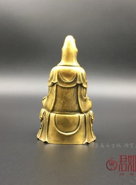 现货速发合金铜莲花 铜带底座净瓶观音菩萨小铜佛造像佛祖