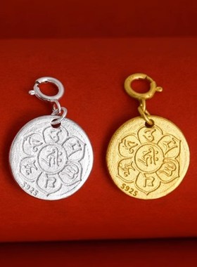 现货速发S镀金绿度母吊坠手串文玩卡子配饰藏式随身小吊坠挂件