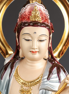 现货速发纯铜文殊菩萨普贤菩萨文殊普贤佛像华严三圣家用供奉摆件