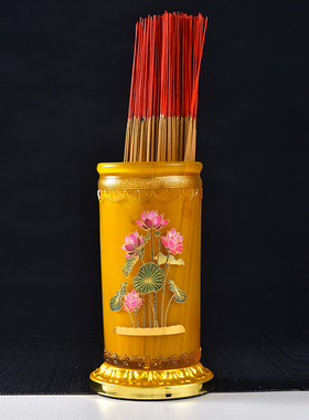 现货速发供佛琉璃香筒莲花插香筒线香筒家用招财放香筒檀香筒佛具