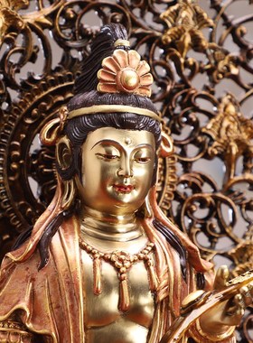 快速发货台湾铜雕文殊菩萨站立像供奉本命佛坐P像文殊普贤护法像