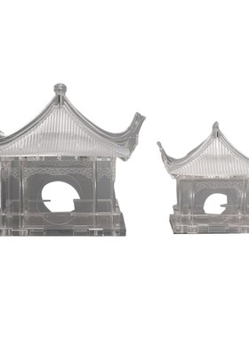 现货速发新中式创意亚克力建筑凉亭样板间客厅软装饰品茶室禅意摆
