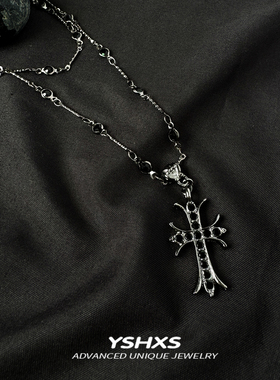 亚文化甜酷十字架长款辣妹锁骨链