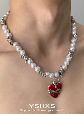 爱心珍珠小众设计感项链