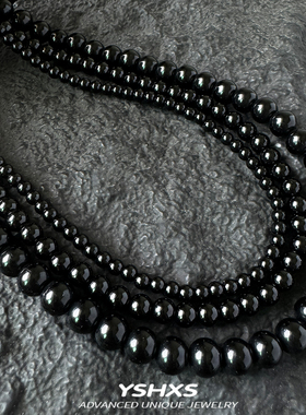 复古高级感百搭轻奢锁骨链黑玛瑙