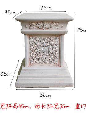 罗马柱装饰摆件欧式花园庭院子婚庆展示台石膏户外花盆花架底座猫