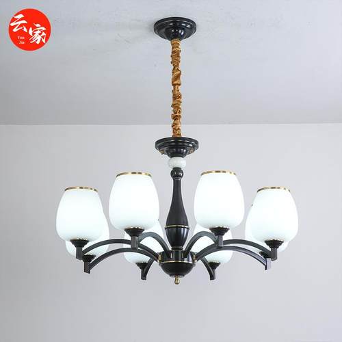 美式全铜客厅吊灯创意餐厅现代简约法式卧室欧式奢华大气中山灯具 - 图0