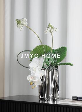 轻奢简约金属不锈钢插干花瓶样板间家居客厅茶几桌面花器饰品摆件