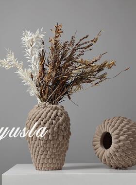 奶油风法式客厅茶几插干花瓶餐厅花器样板间酒店别墅摆件软装饰品