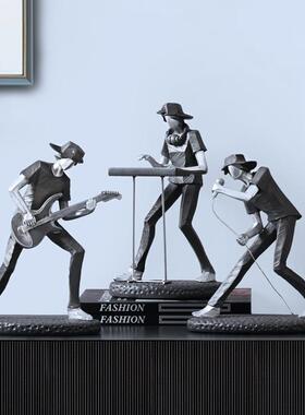 北欧艺术摇滚乐队摆件人物创意客厅桌面电视柜办公室家居软装饰品