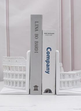 建筑书挡装饰摆件样板间软装饰品桌面书档书房工艺品建筑系列书靠