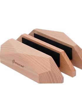 家居办公室木质笔记本收纳底座榉木双槽电脑支架收纳整理架