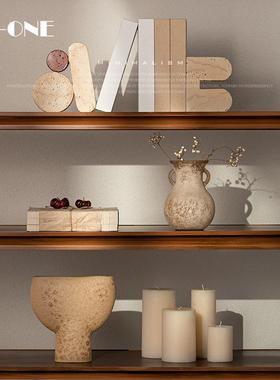 侘寂风壁龛电视柜摆件民宿中古风酒柜书柜设计师搭配软装