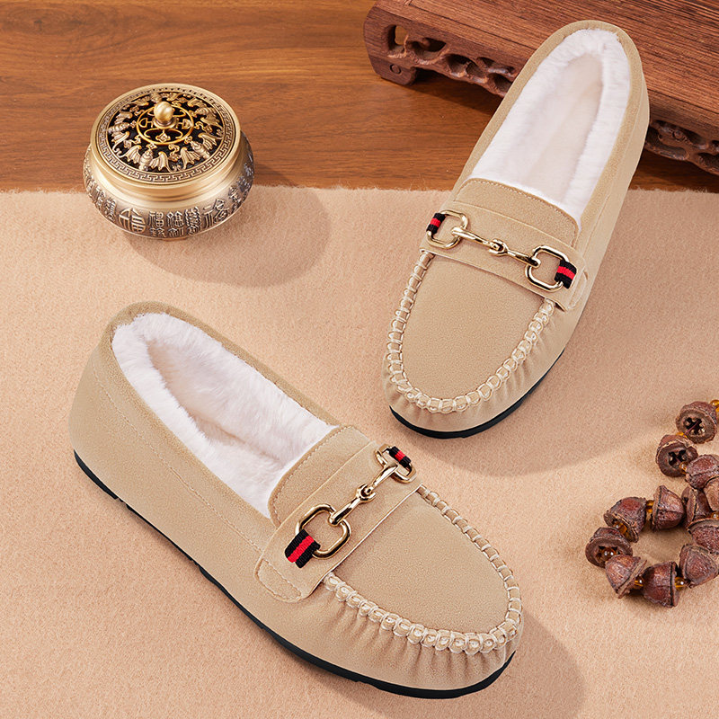 豆豆鞋女冬季加绒2025秋冬新款一脚蹬外穿保暖舒适防滑时尚妈妈鞋,淘宝优惠券,粉丝福利购,淘宝优惠卷