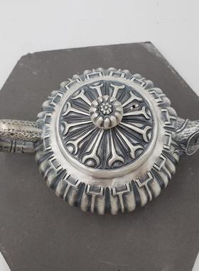 云南银品文彬银器非遗传承匠心手工条纹泡茶银壶999银茶器