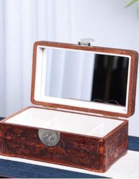 红木首饰盒收纳盒带锁高档精致实木中式黄金珠宝分格铜扣锁饰品盒