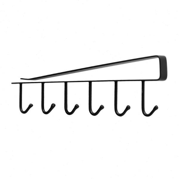 Kitchen hook rack card clip cabinet hanging type markless nail-free iron art wardrobe storage rack partition finishing rack