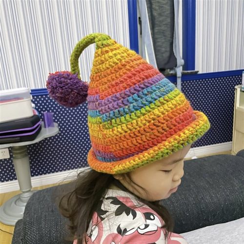 精灵帽材料包手工编织尖尖帽毛线儿童帽子毛线帽钩织diy婴儿宝宝 - 图2