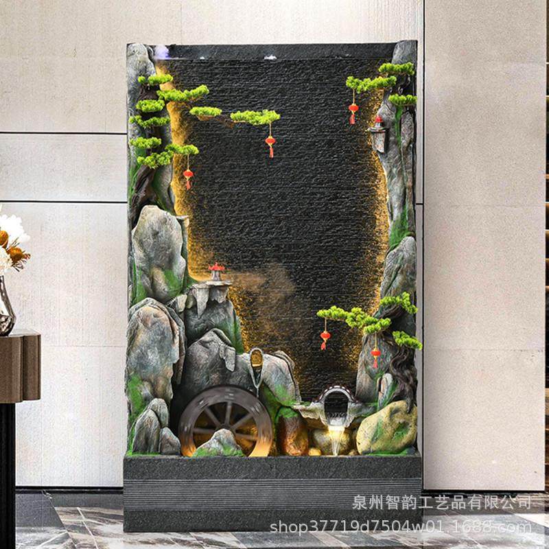 水幕墙假山流水摆件循环水玄关办公室别墅庭院喷泉鱼池装饰水景观,淘宝优惠券,粉丝福利购,淘宝优惠卷