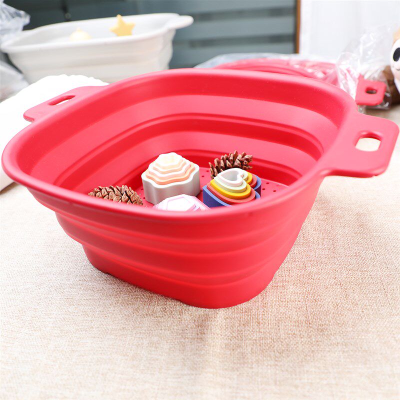 铂金硅胶折叠沥水篮方形加大厨房洗菜盆水N果篮承重耐高温滤水篮,淘宝优惠券,粉丝福利购,淘宝优惠卷