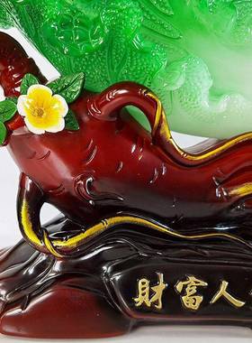 财富人生白菜摆件家居饰品客厅玄关电视柜酒柜装饰品开业工艺礼品