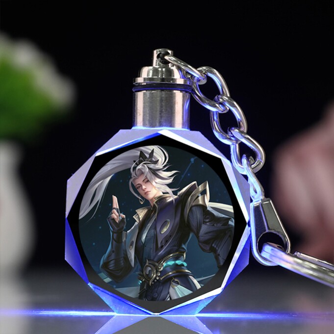 王者荣耀水晶王者荣耀水晶钥匙扣发光书包挂件车钥匙扣挂饰定制生日礼物送闺蜜