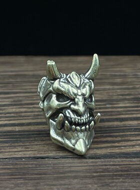 黄铜复古裂角恶魔面具刀坠吊坠