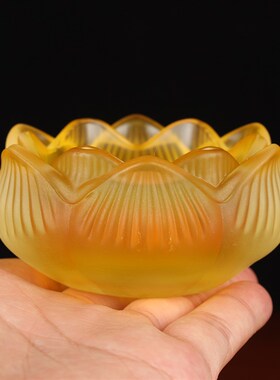 速发七彩琉璃莲花灯座酥油一座明教用品佛灯烛台长佛灯7盏灯套包