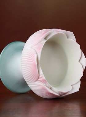 速发德化陶瓷供用佛前脚奉佛具用品烛台摆件高家莲花台