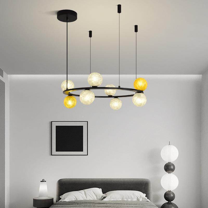 北欧意玻璃圆环形33童客厅灯卧室灯现代儿创房服装餐球厅样板间吊,淘宝优惠券,粉丝福利购,淘宝优惠卷